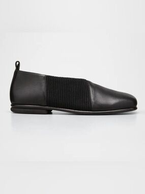 Gray Matters Mara Black Leather & Ribbed Suede Flats NWOB Size 37.5 US 7.5